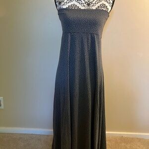 LuLaRoe Grey and Navy Strapless Maxi Sundress